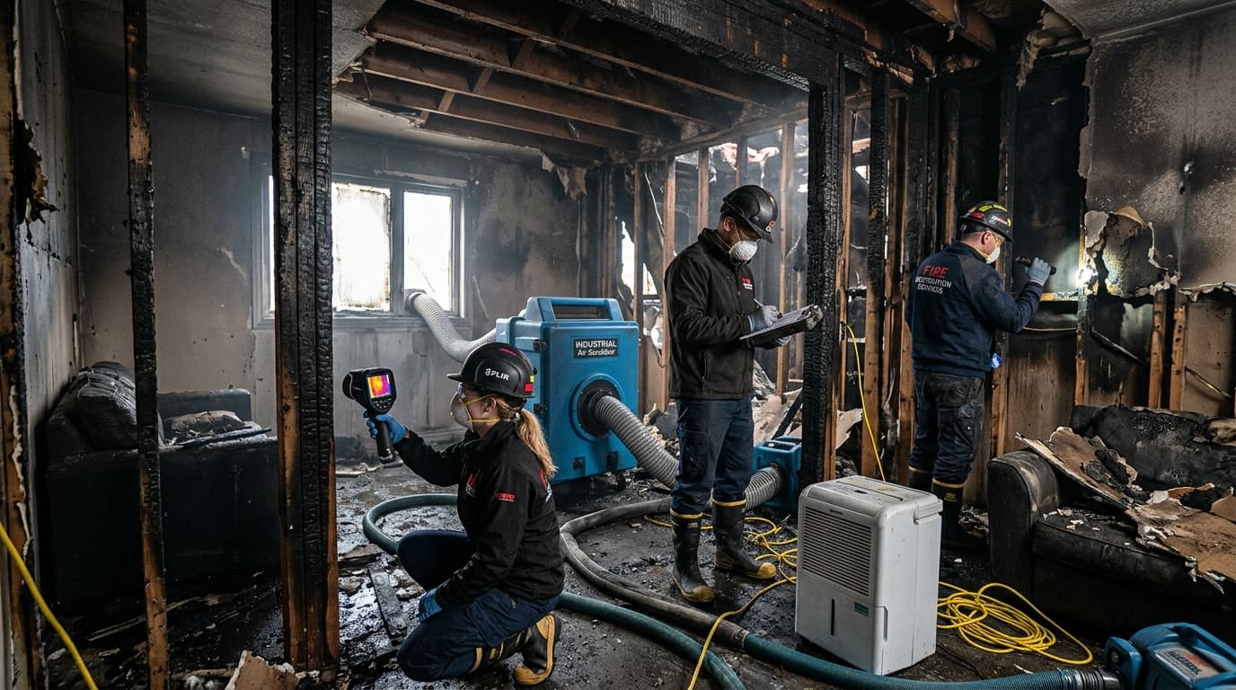 Fire damage restoration and smoke soot mitigation in Greenleaf, ID